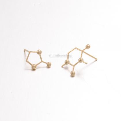 Caffeine Molecule Structure Earrings