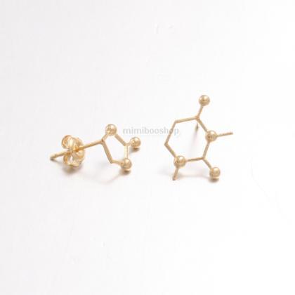 Caffeine Molecule Structure Earrings