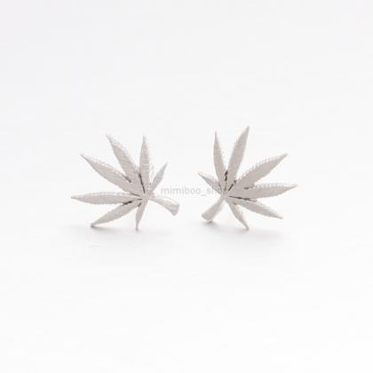 Dainty Cannabis Stud Earrings