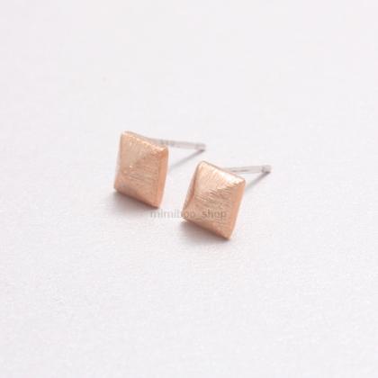 Tiny Pyramid Stud Earrings