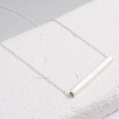 Love And If Only Engraved Bar Necklace