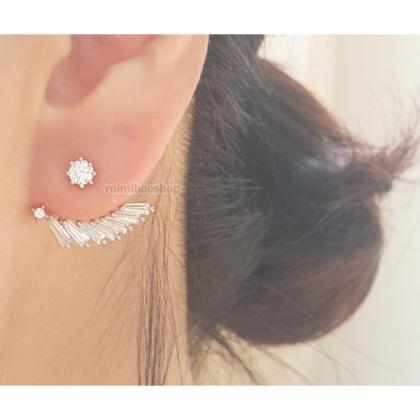 Tapered Baguette Cz Ear Jackets