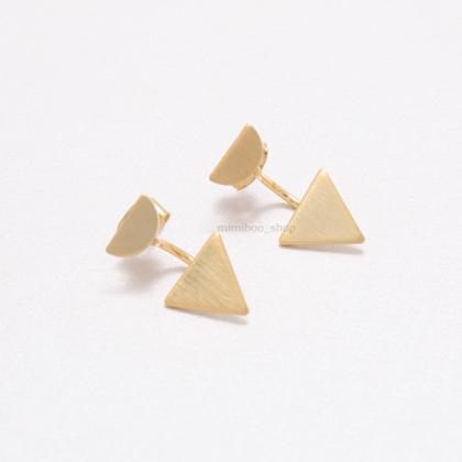 Half Circle Front And Triangle Back Earrings/..