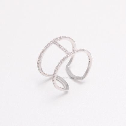 Cz Pave H Ring