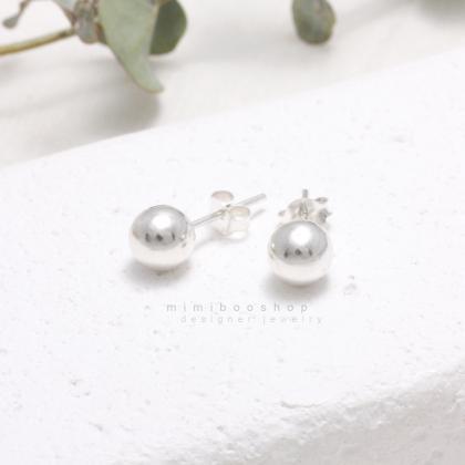 Sterling Silver Ball Earrings-7mm