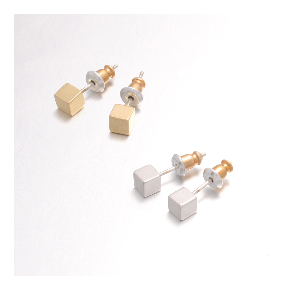 Mini Cube Stud Earrings